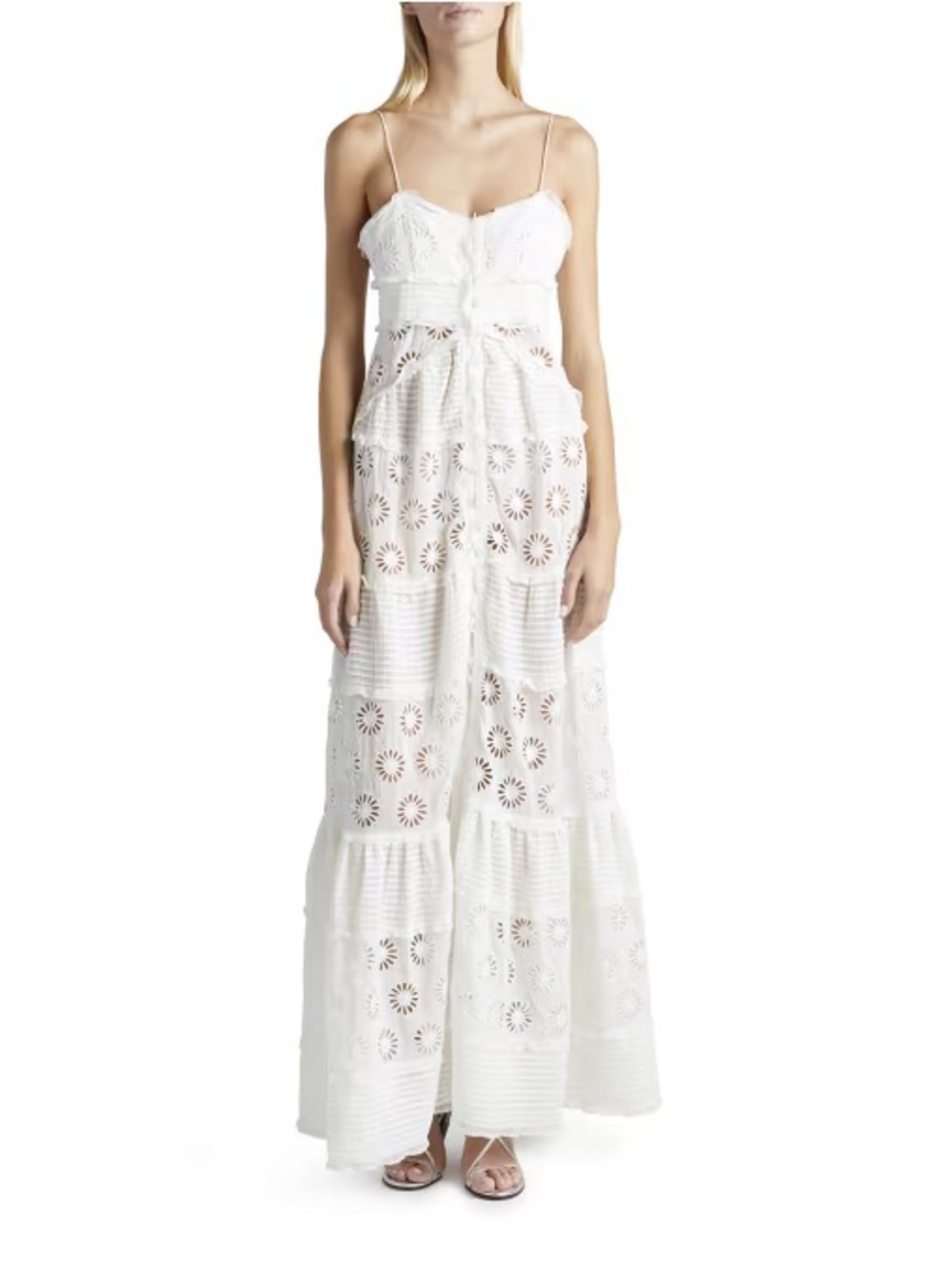 Isabel Marant Drake Tiered Eyelet Dress FR 36